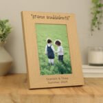 Personalised 'Great Grandchildren' 5x7 Portrait Oak Finish Photo Frame - Image 3