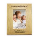 Personalised 'Great Grandchildren' 4x6 Portrait Oak Finish Photo Frame - Image 4