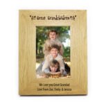 Personalised 'Great Grandchildren' 4x6 Portrait Oak Finish Photo Frame - Image 3
