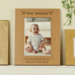 Personalised 'Great Grandchild' 5x7 Portrait Oak Finish Photo Frame