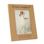 Personalised 'Great Grandchild' 5x7 Portrait Oak Finish Photo Frame - Image 4