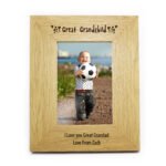 Personalised 'Great Grandchild' 4x6 Portrait Oak Finish Photo Frame - Image 2