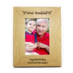 Personalised 'Great Grandchild' 4x6 Portrait Oak Finish Photo Frame - Image 3