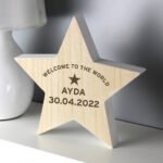 Personalised Any Message Star Motif Rustic Wooden Star Decoration - Image 5