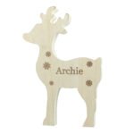 Personalised Any Name Rustic Wooden Reindeer Christmas Decoration - Image 4