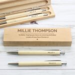 Personalised Any Message Classic Wooden Pen & Pencil Box Set - Image 10