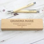 Personalised Any Message Classic Wooden Pen & Pencil Box Set
