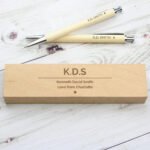 Personalised Any Message Classic Wooden Pen & Pencil Box Set - Image 4