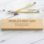 Personalised Any Message Classic Wooden Pen & Pencil Box Set - Image 7