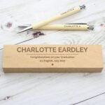 Personalised Any Message Classic Wooden Pen & Pencil Box Set - Image 8
