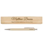 Personalised Any Message Wooden Pen & Gift Box Set
