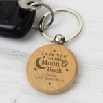 Personalised 'Love You To The Moon & Back' Wooden Keyring - Image 4