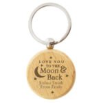 Personalised 'Love You To The Moon & Back' Wooden Keyring - Image 7