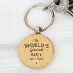 Personalised 'The World's Greatest' Wooden Keyring - Image 4