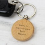 Personalised Any Message Wooden Keyring - Image 5