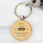 Personalised Any Message 'Car Motif' Wooden Keyring - Image 5