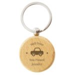 Personalised Any Message 'Car Motif' Wooden Keyring - Image 6