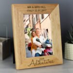 Personalised ‘Our Adventures’ 5x7 Portrait Oak Finish Photo Frame - Image 3