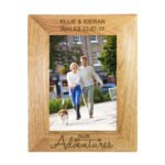 Personalised ‘Our Adventures’ 5x7 Portrait Oak Finish Photo Frame - Image 5