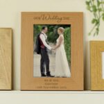 Personalised 'Our Wedding Day' 5x7 Portrait Oak Finish Photo Frame