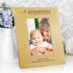 Personalised ‘A Grandchild Is A Blessing From Above’ 4x6 Portrait Oak Finish Photo Frame - Image 2