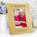 Personalised ‘A Grandchild Is A Blessing From Above’ 4x6 Portrait Oak Finish Photo Frame - Image 3