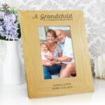 Personalised ‘A Grandchild Is A Blessing From Above’ 4x6 Portrait Oak Finish Photo Frame - Image 4