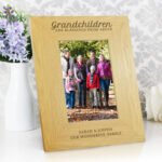 Personalised 'Grandchildren Are Blessings From Above' 4x6 Portrait Oak Finish Photo Frame - Image 2