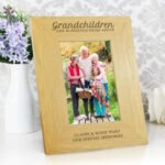 Personalised 'Grandchildren Are Blessings From Above' 4x6 Portrait Oak Finish Photo Frame - Image 4