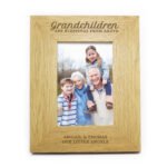 Personalised 'Grandchildren Are Blessings From Above' 4x6 Portrait Oak Finish Photo Frame - Image 5