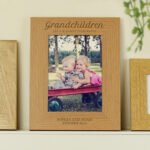 Personalised 'Grandchildren Are A Blessing From Above' 5x7 Portrait Oak Finish Photo Frame