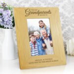 Personalised ‘The Best Grandparents Belong To…’ 4x6 Portrait Oak Finish Photo Frame - Image 2