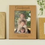 Personalised 'The Best Grandparents Belong To...' 5x7 Portrait Oak Finish Photo Frame