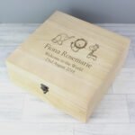 Personalised Hessian Friends Design Large Wooden Keepsake Box