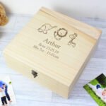Personalised Hessian Friends Design Large Wooden Keepsake Box - Image 4