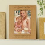 Personalised ‘A Godmother Is A Blessing From Above’ 5×7 Portrait Oak Finish Photo Frame