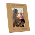 Personalised ‘A Godmother Is A Blessing From Above’ 5×7 Portrait Oak Finish Photo Frame - Image 4
