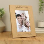 Personalised 'Godparents Are A Blessing From Above' 5x7 Portrait Oak Finish Photo Frame - Image 2