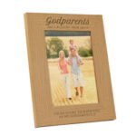 Personalised 'Godparents Are A Blessing From Above' 5x7 Portrait Oak Finish Photo Frame - Image 4