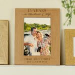 Personalised Anniversary 5x7 Portrait Oak Finish Photo Frame