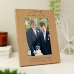 Personalised Anniversary 5x7 Portrait Oak Finish Photo Frame - Image 2