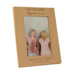 Personalised Anniversary 5x7 Portrait Oak Finish Photo Frame - Image 4