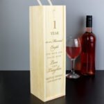 Personalised 'Our Days Are Filled With Love & Laughter' Anniversary Wooden Wine Bottle Gift Box