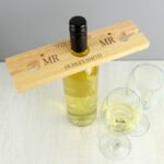 Personalised Married Couple Wooden Wine Glass & Bottle Holder - Image 3