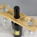 Personalised 'Wine O'Clock' Wooden Wine Glass & Bottle Holder
