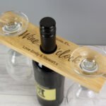 Personalised 'Wine O'Clock' Wooden Wine Glass & Bottle Holder - Image 3