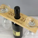 Personalised Year & Message Wooden Wine Glass & Bottle Holder - Image 3
