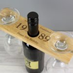 Personalised Year & Message Wooden Wine Glass & Bottle Holder - Image 5