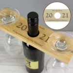 Personalised Year & Message Wooden Wine Glass & Bottle Holder - Image 6