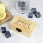 Personalised Any Message Whisky Cooling Stones + Storage Box - Image 3